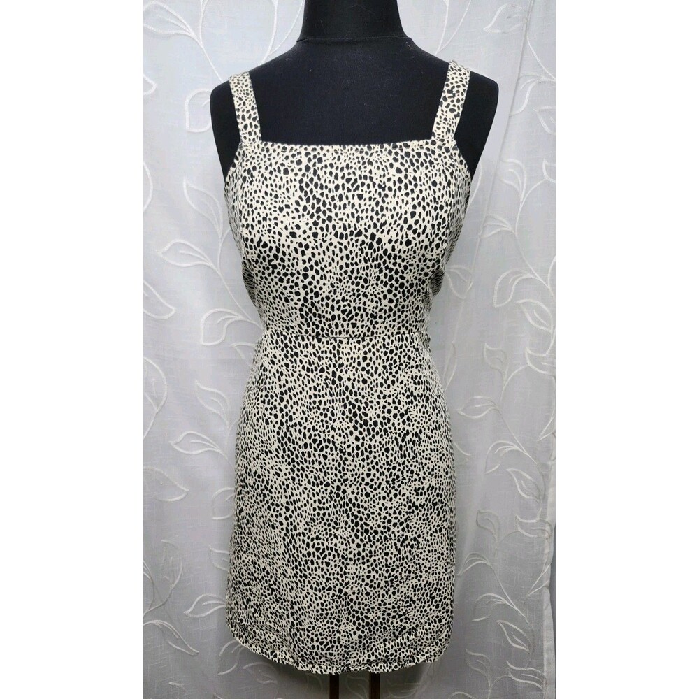 American Eagle Tan Leopard Print Sleeveless Dress Size Large Summer Dress
